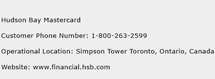 Hudson Bay Mastercard Phone Number Customer Service