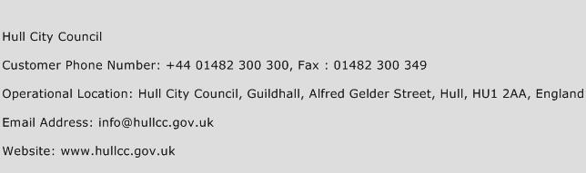 Hull City Council Phone Number Customer Service