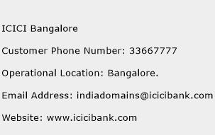 ICICI Bangalore Phone Number Customer Service