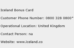 Iceland Bonus Card Phone Number Customer Service