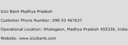 Icici Bank Madhya Pradesh Phone Number Customer Service