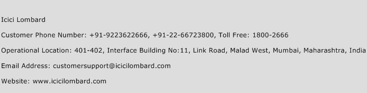 Icici Lombard Phone Number Customer Service