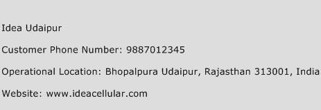 Idea Udaipur Phone Number Customer Service