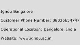 Ignou Bangalore Phone Number Customer Service