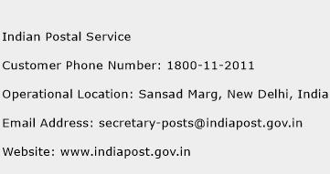 Indian Postal Service Phone Number Customer Service