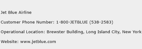 Jet Blue Airline Phone Number Customer Service