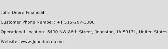 John Deere Financial Phone Number Customer Service