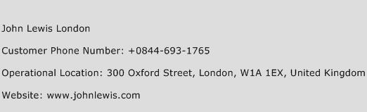 John Lewis London Phone Number Customer Service