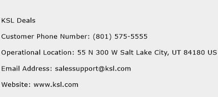KSL Deals Phone Number Customer Service