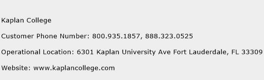 Kaplan College Phone Number Customer Service