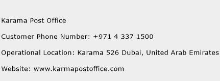 Karama Post Office Phone Number Customer Service