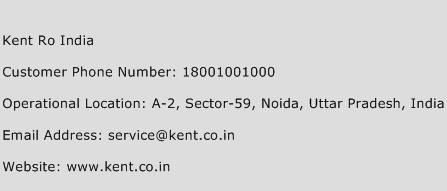 Kent Ro India Phone Number Customer Service
