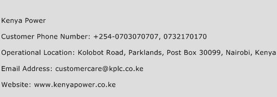 Kenya Power Phone Number Customer Service