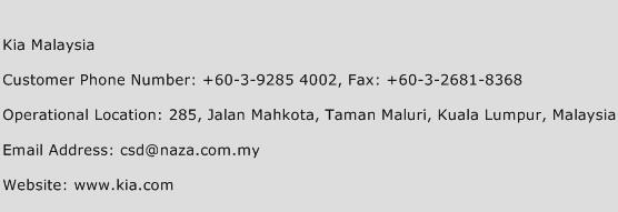 Kia Malaysia Phone Number Customer Service