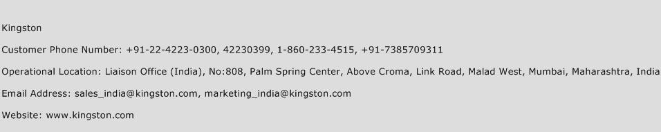 Kingston Phone Number Customer Service