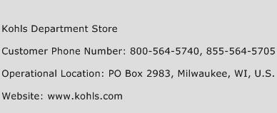 Kohls Department Store Contact Number | Kohls Department Store Customer Service Number | Kohls ...