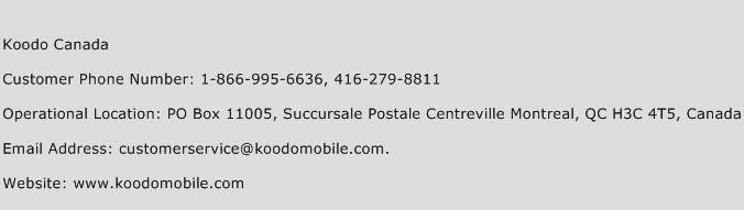 Koodo Canada Phone Number Customer Service