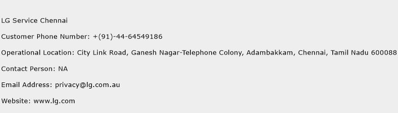 LG Service Chennai Phone Number Customer Service