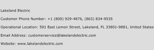 Lakeland Electric Phone Number Customer Service