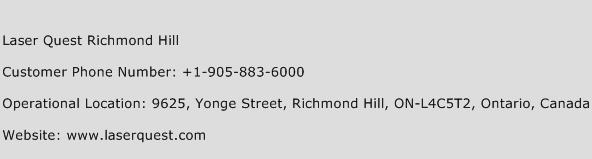 Laser Quest Richmond Hill Phone Number Customer Service