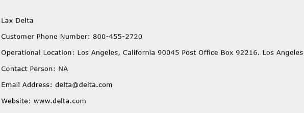 Lax Delta Phone Number Customer Service