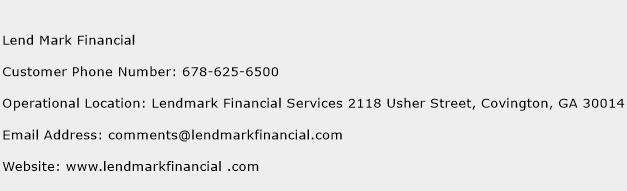 Lend Mark Financial Phone Number Customer Service
