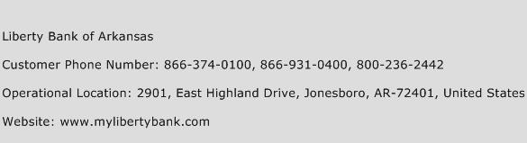 Liberty Bank of Arkansas Phone Number Customer Service