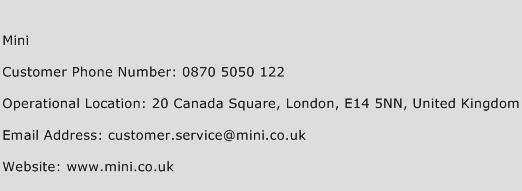 MINI Phone Number Customer Service