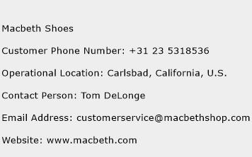 Macbeth Shoes Phone Number Customer Service