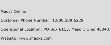 Macys Online Number | Macys Online Customer Service Phone Number | Macys Online Contact Number ...