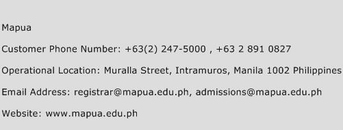 Mapua Phone Number Customer Service