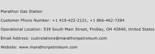 Marathon Gas Station Phone Number Customer Service