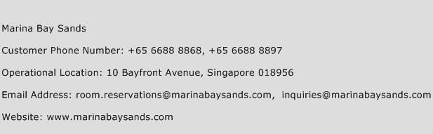 Marina Bay Sands Phone Number Customer Service