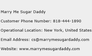 Marry Me Sugar Daddy Phone Number Customer Service