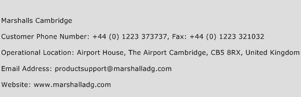 Marshalls Cambridge Phone Number Customer Service