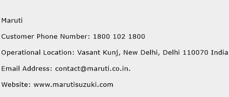 Maruti Phone Number Customer Service