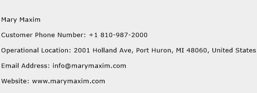 Mary Maxim Phone Number Customer Service
