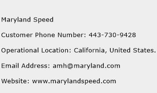 Maryland Speed Phone Number Customer Service