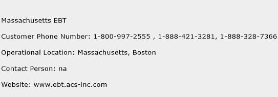 Massachusetts EBT Phone Number Customer Service