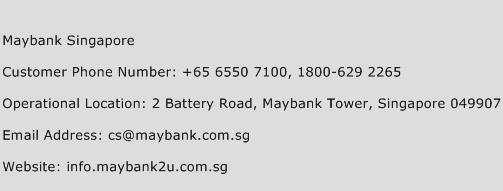 Maybank Singapore Phone Number Customer Service