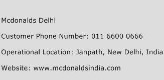 Mcdonalds Delhi Phone Number Customer Service