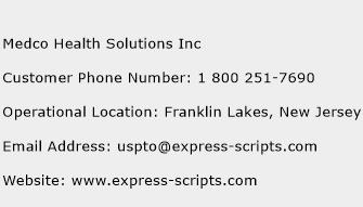 Medco Health Solutions Inc Phone Number Customer Service