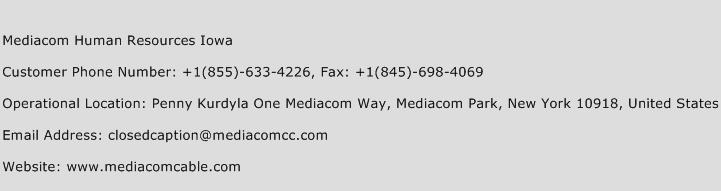 Mediacom Human Resources Iowa Phone Number Customer Service