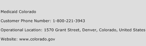 Medicaid Colorado Phone Number Customer Service