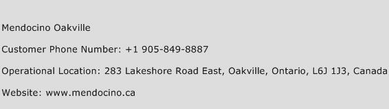 Mendocino Oakville Phone Number Customer Service