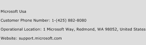 Microsoft Usa Phone Number Customer Service