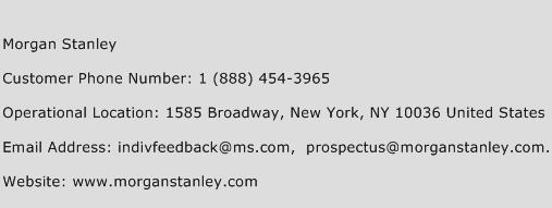 Morgan Stanley Phone Number Customer Service