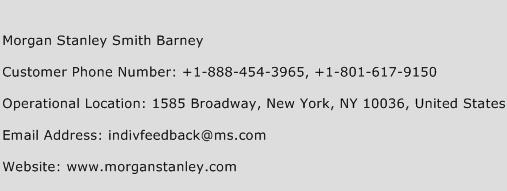 Morgan Stanley Smith Barney Phone Number Customer Service