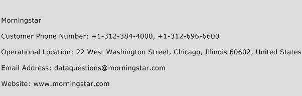 Morningstar Phone Number Customer Service