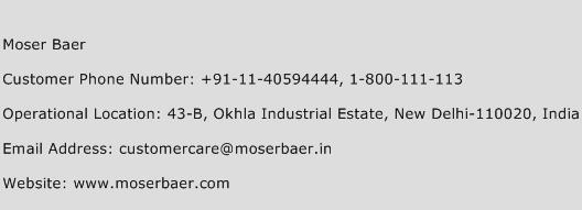 Moser Baer Phone Number Customer Service